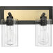 Gasol 2 Light 13 inch Matte Black/Vintage Brass Bathroom Vanity Light Wall Light